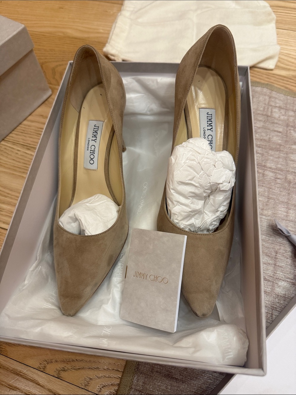 Jimmy Choo Romy Suede85 Pointed-Toe Pumps nude